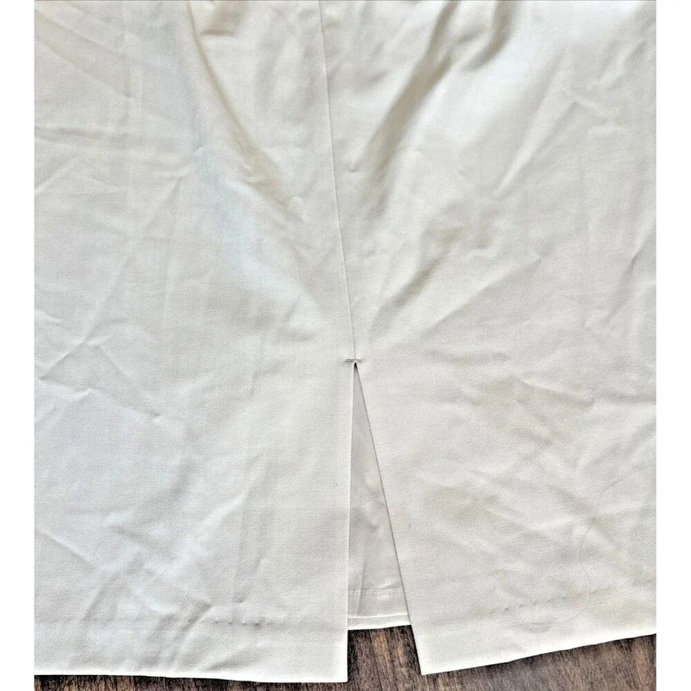 Donna Karan Women's Mid Rise Classic Formal Chic Pencil Skirt Beige Cream 6